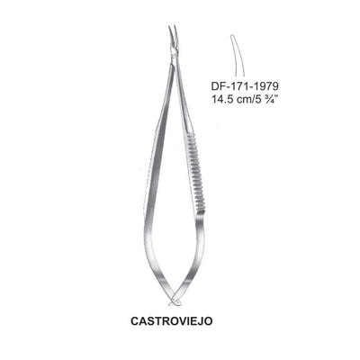 Castroviejo Micro Needle Holders, W/O Ratchet 14.5Cm, Curved (DF-171-1979)