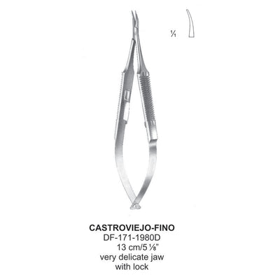 Castroviejo-Fino Needle Holders Delicate With Lock, 13Cm, Curved (DF-171-1980D)