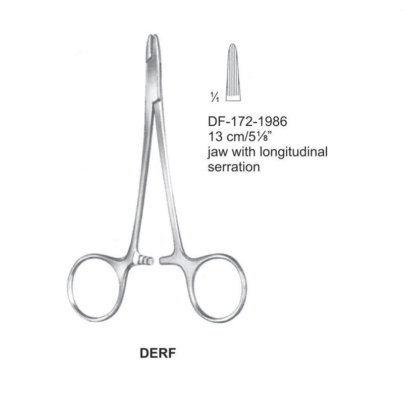 Derf Needle Holders Long Serrated 13cm  (DF-172-1986) by Dr. Frigz