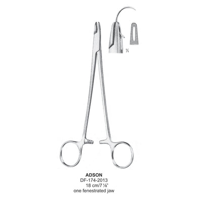 Adson Needle Holder. Single Fenestrated Jaw, 18cm  (DF-174-2013)