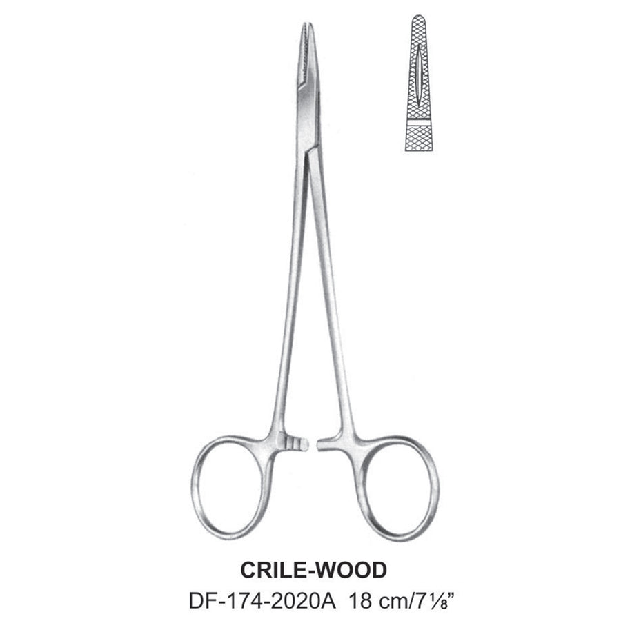 Crile-Wood Needle Holders 18cm  (DF-174-2020A) by Dr. Frigz