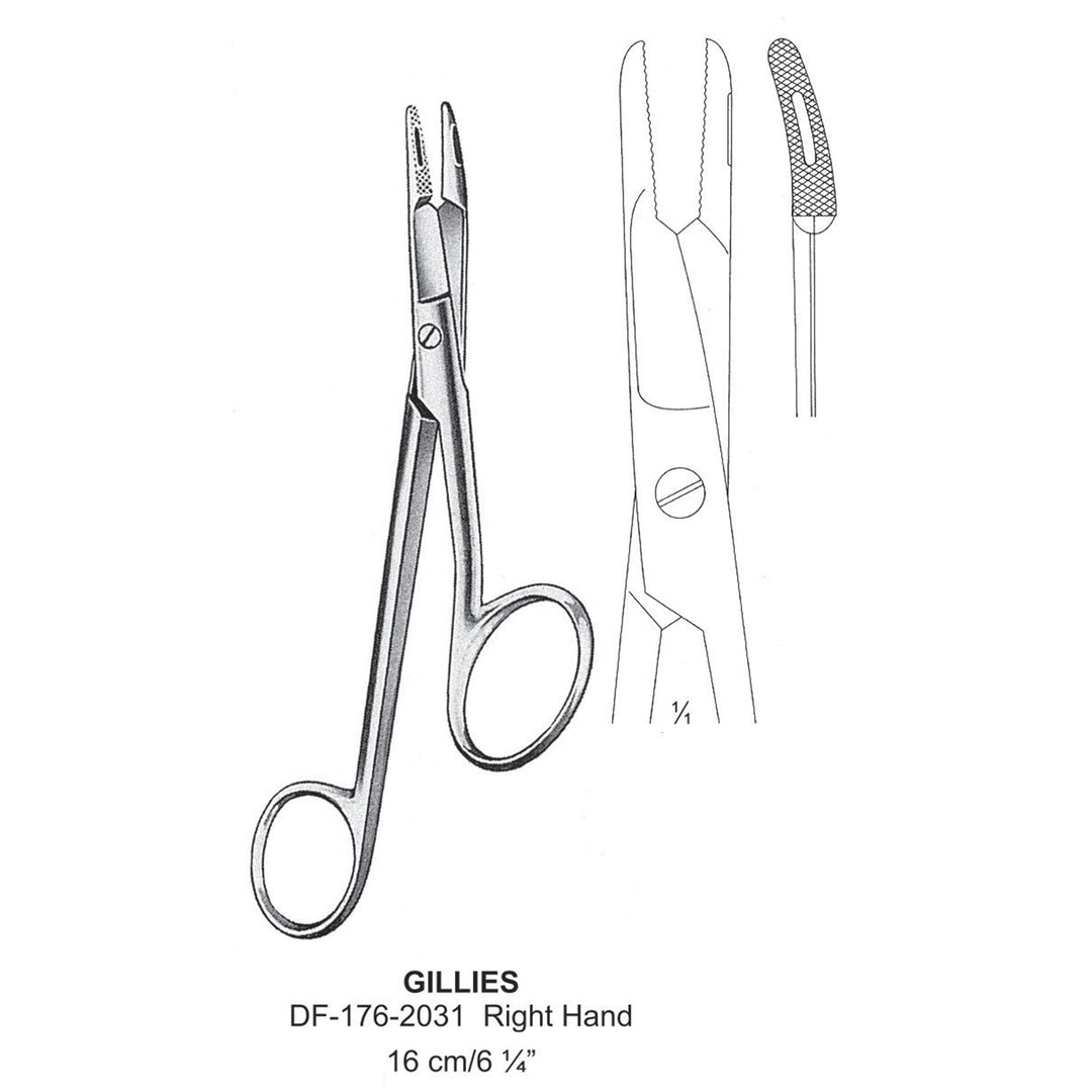 Gillies Needle Holders For Right Hand 16cm  (DF-176-2031) by Dr. Frigz
