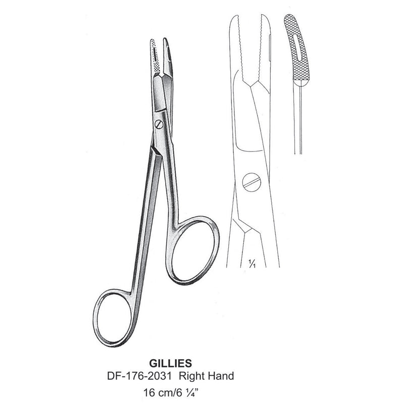Gillies Needle Holders For Right Hand 16cm  (DF-176-2031) by Dr. Frigz