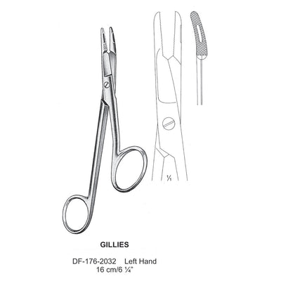 Gillies Needle Holders, Left Hand , 16cm (DF-176-2032) by Dr. Frigz