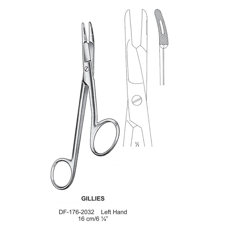 Gillies Needle Holders, Left Hand , 16cm (DF-176-2032) by Dr. Frigz