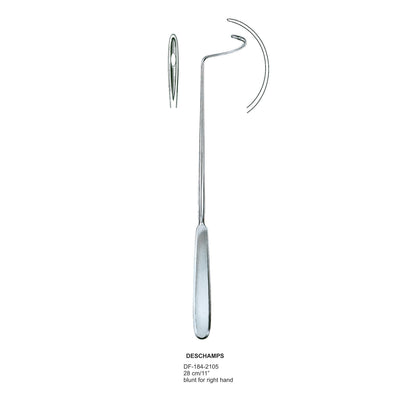 Deschamps Ligature Needles, 28Cm, Blunt For Right Hand (DF-184-2105) by Dr. Frigz
