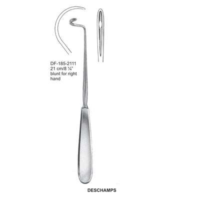 Deschamps Ligature Needles, 21Cm, Blunt, Right Hand (DF-185-2111)