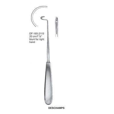 Deschamps Ligature Needles, 20Cm, Blunt, Right Hand (DF-185-2115)