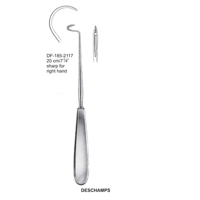 Deschamps Ligature Needles, 20Cm, Sharp, Right Hand (DF-185-2117)