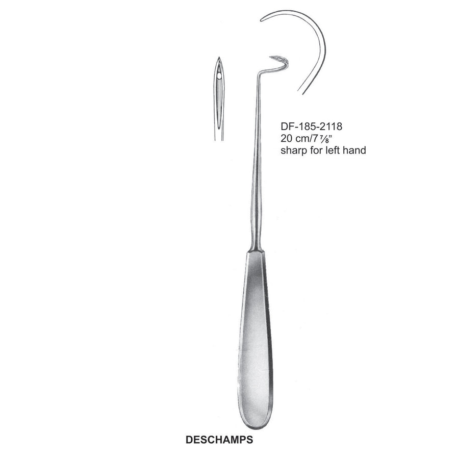 Deschamps Ligature Needles, 20Cm, Sharp, Left Hand (DF-185-2118) by Dr. Frigz