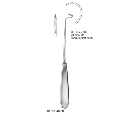 Deschamps Ligature Needles, 20Cm, Sharp, Left Hand (DF-185-2118)