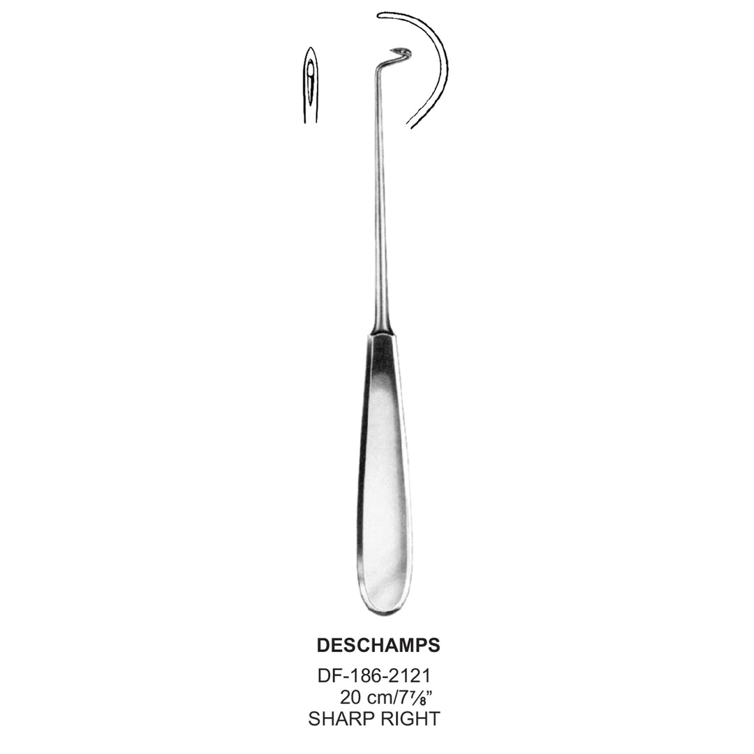 Deschamps Needle 20cm Sharp Right (DF-186-2121) by Dr. Frigz