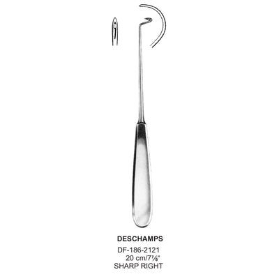 Deschamps Needle 20cm Sharp Right (DF-186-2121)