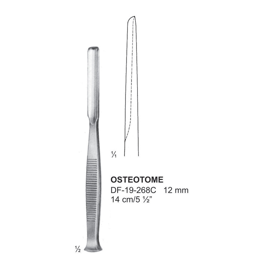 Osteotome 12mm ,14cm  (DF-19-268C) by Dr. Frigz