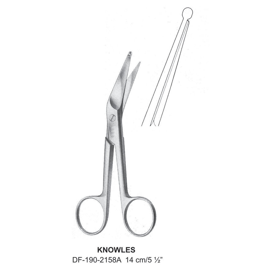 Knowles Bandage Scissors 14cm , Angled (DF-190-2158A) by Dr. Frigz