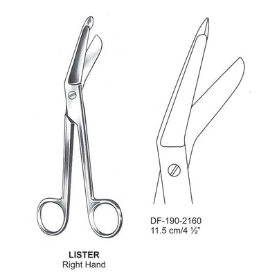 Lister Bandage Scissors 11.5cm , Right Hand (DF-190-2160) by Dr. Frigz