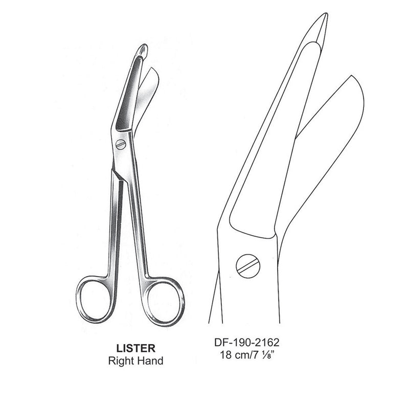 Lister Bandage Scissors 18cm , Right Hand (DF-190-2162) by Dr. Frigz