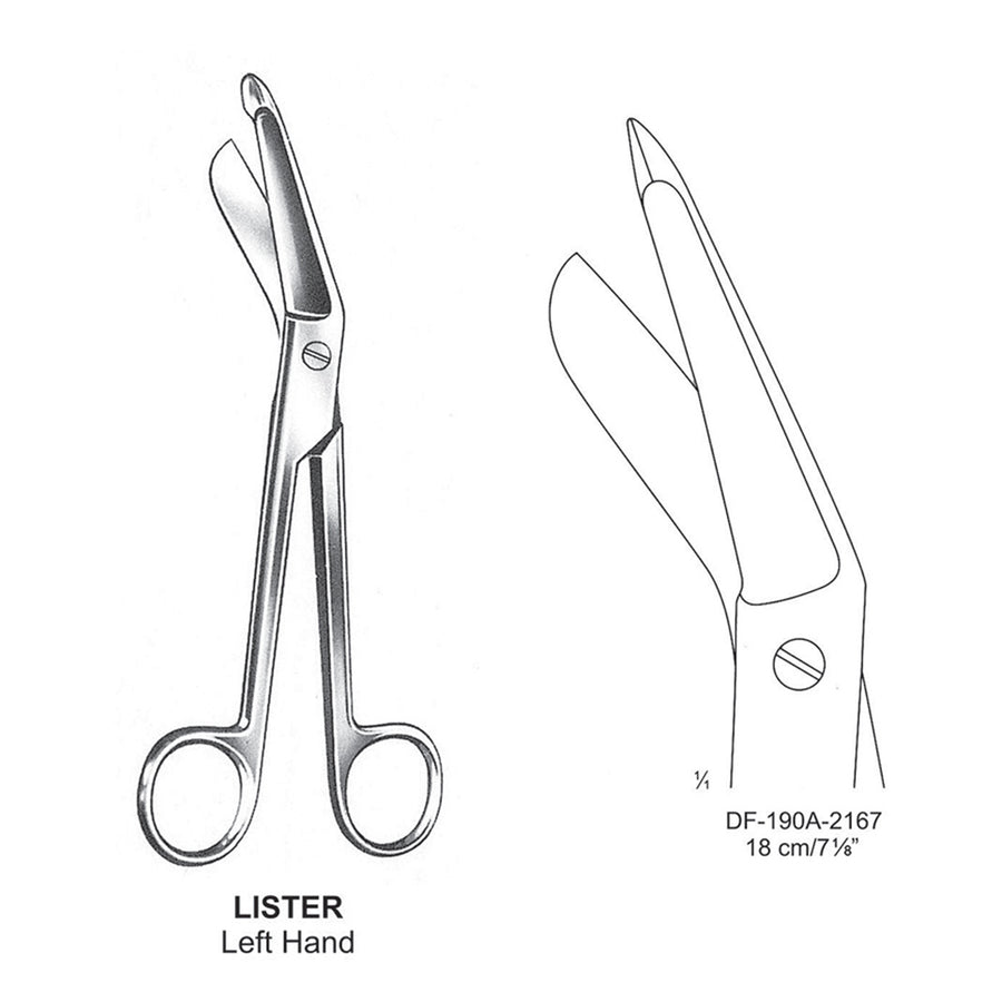 Lister Bandage Scissors Left Hand 18cm (DF-190A-2167) by Dr. Frigz