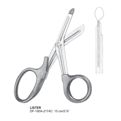 Lister Bandage Scissors 15Cm, Plastic Handle (DF-190A-2174C) by Dr. Frigz