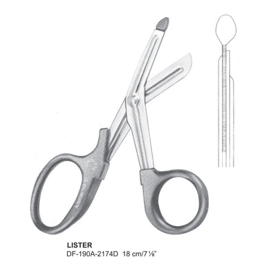 Lister Bandage Scissors 18Cm, Plastic Handle (DF-190A-2174D) by Dr. Frigz