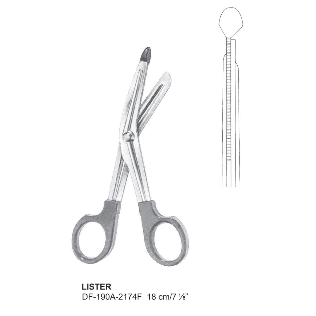 Lister Bandage Scissors 18Cm, Plastic Handle (DF-190A-2174F) by Dr. Frigz
