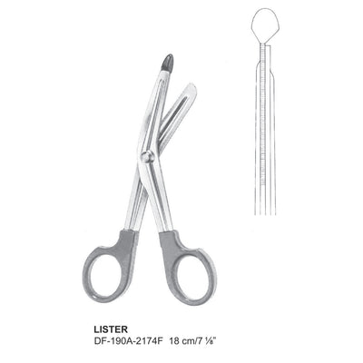 Lister Bandage Scissors 18Cm, Plastic Handle (DF-190A-2174F)