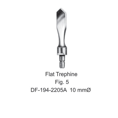 Flat Trephine For Hudson Hand Drill, Fig 5, 10mm (DF-194-2205A) by Dr. Frigz