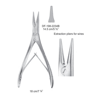 Extraction Pliers For Wires, 14.5cm (DF-198-2234B) by Dr. Frigz