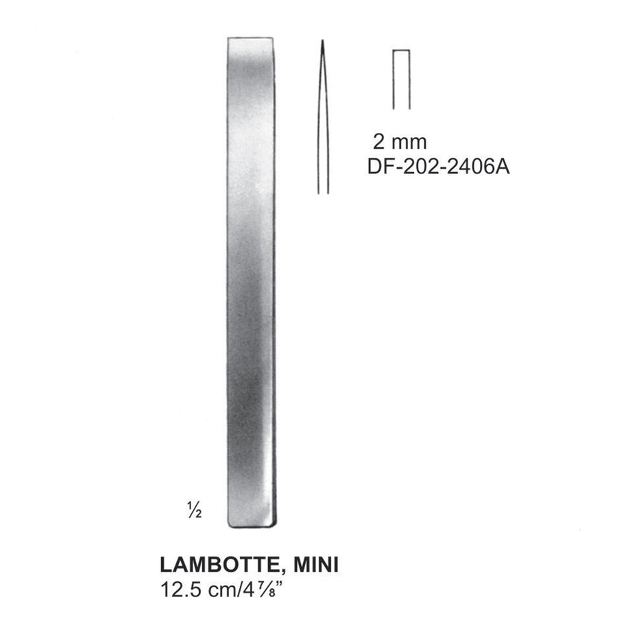 Lambotte Mini Bone Chisels 2mm , 12.5cm  (DF-202-2406A) by Dr. Frigz