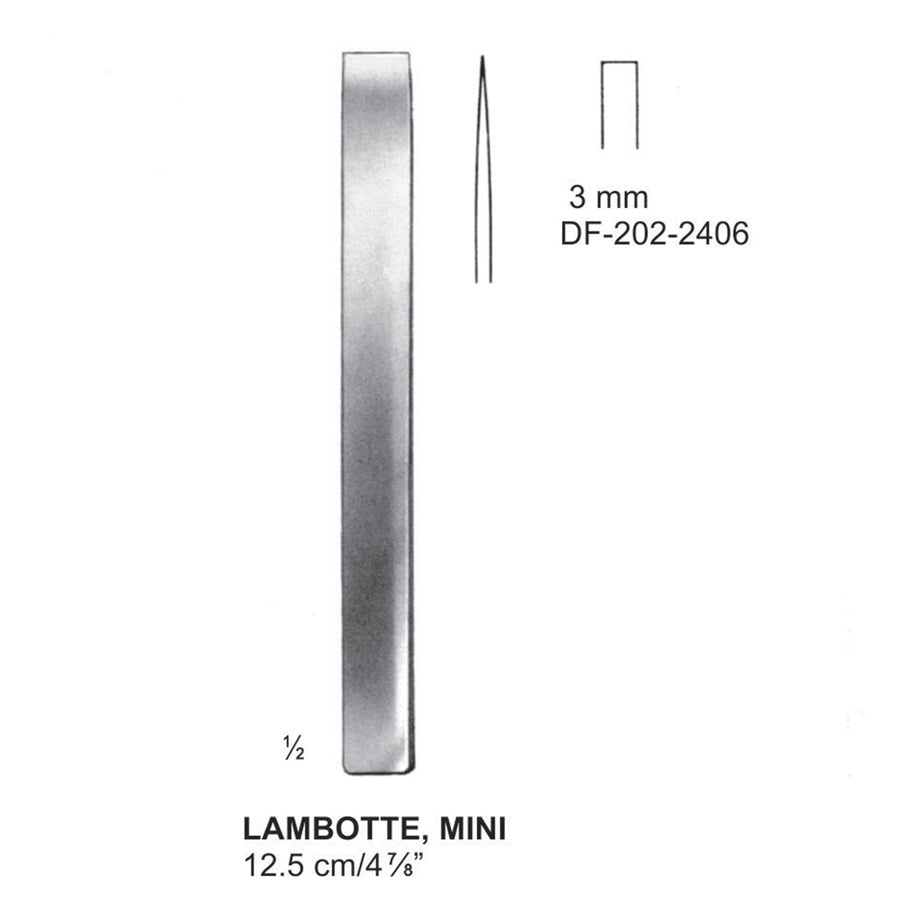 Lambotte Mini Bone Chisels 3mm , 12.5cm  (DF-202-2406) by Dr. Frigz