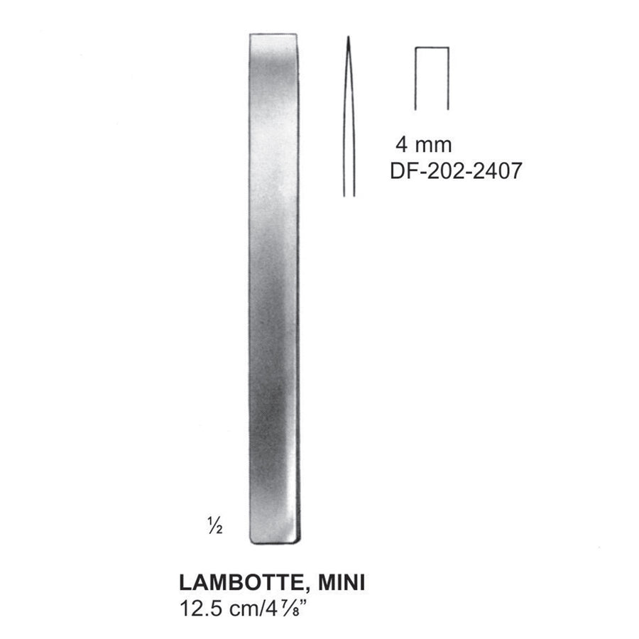Lambotte Mini Bone Chisels 4mm , 12.5cm  (DF-202-2407) by Dr. Frigz