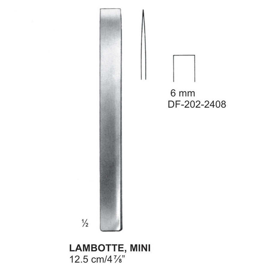 Lambotte Mini Bone Chisels 6mm , 12.5cm  (DF-202-2408) by Dr. Frigz