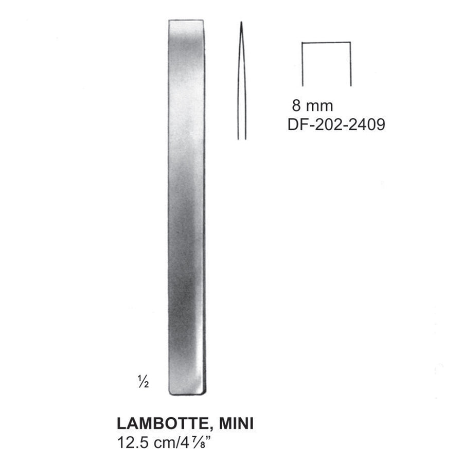 Lambotte Mini Bone Chisels 8mm , 12.5cm  (DF-202-2409) by Dr. Frigz