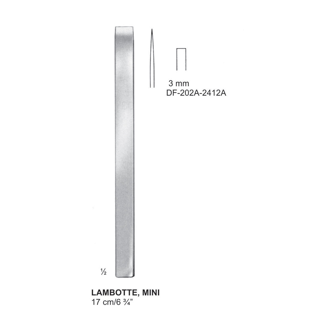 Lambotte Mini Bone Chisels  3mm , 17cm  (DF-202-2412A) by Dr. Frigz