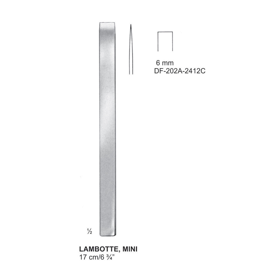 Lambotte Mini Bone Chisels  6mm , 17cm (DF-202-2412C) by Dr. Frigz