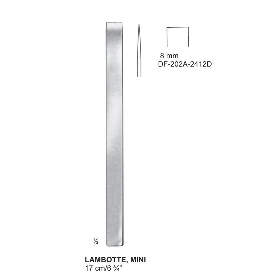 Lambotte Mini Bone Chisels  8mm , 17cm (DF-202-2412D) by Dr. Frigz