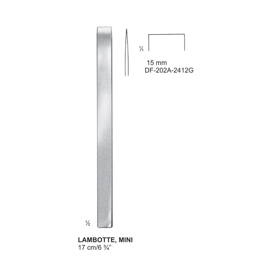 Lambotte Mini Bone Chisels  15mm , 17cm (DF-202-2412G) by Dr. Frigz