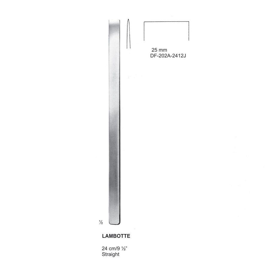 Lambotte Bone Chisels  25mm , 24Cm, Straight (DF-202A-2412J) by Dr. Frigz