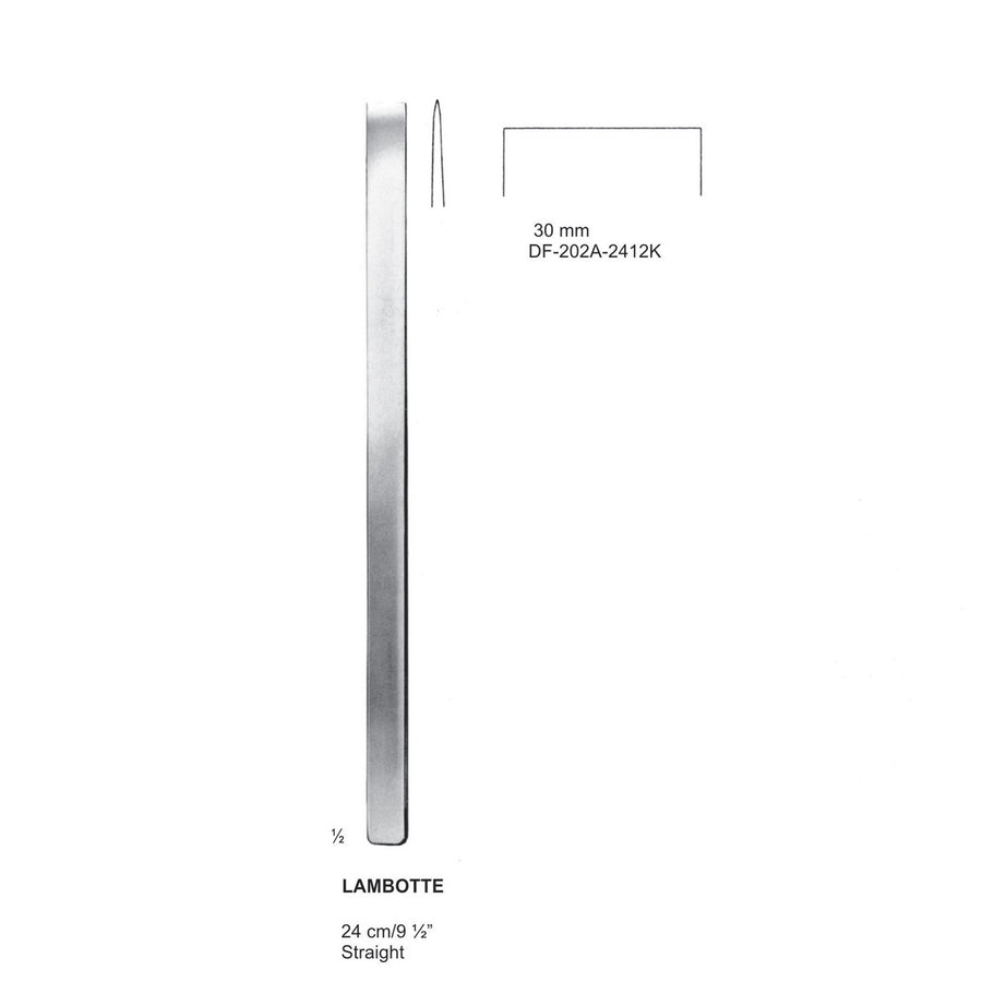 Lambotte Bone Chisels  30mm , 24Cm, Straight (DF-202A-2412K) by Dr. Frigz