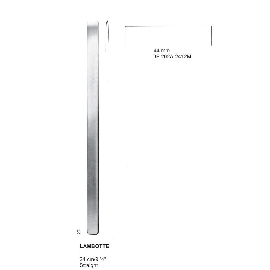 Lambotte Bone Chisels  44mm , 24Cm, Straight (DF-202A-2412M) by Dr. Frigz