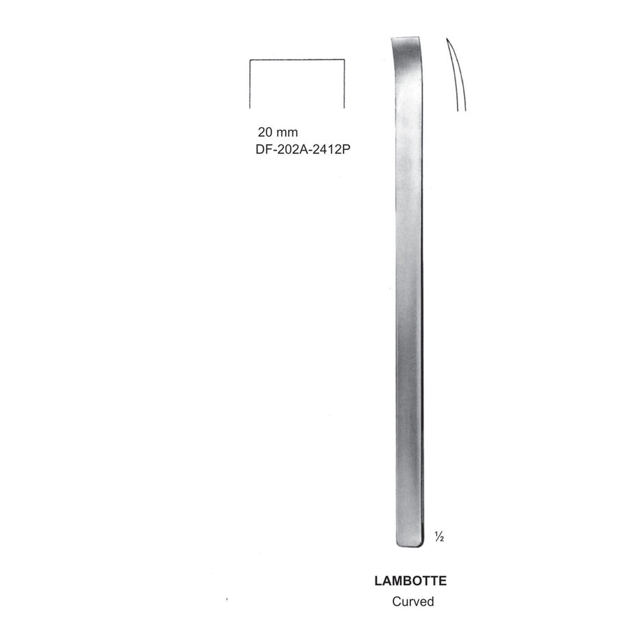 Lambotte Bone Chisels  20mm , 24Cm, Curved (DF-202A-2412P) by Dr. Frigz