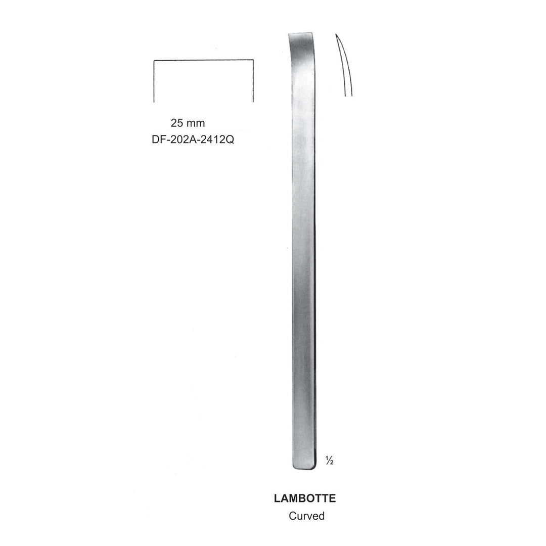 Lambotte Bone Chisels  25mm , 24Cm, Curved (DF-202A-2412Q) by Dr. Frigz