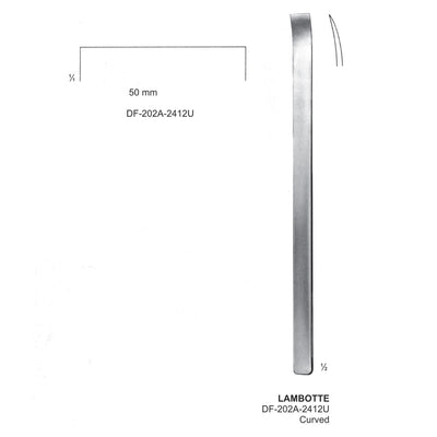 Lambotte Bone Chisels  50mm , 24Cm, Curved (DF-202A-2412U) by Dr. Frigz