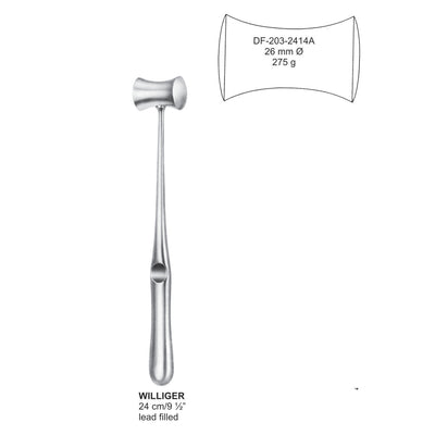 Williger Mallet, 26mm , 275 Grams, 24cm (DF-203-2414A) by Dr. Frigz