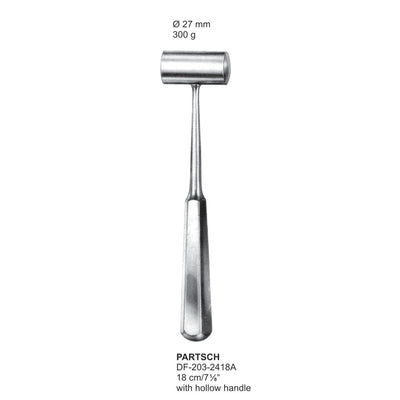 Partsch Mallet, 18cm With Hollow Handle, 27mm , 300 Grams (DF-203-2418A) by Dr. Frigz
