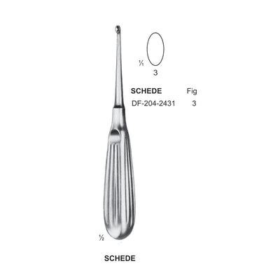 Schede Bone Curettes, Fig.3, 17cm  (DF-204-2431)