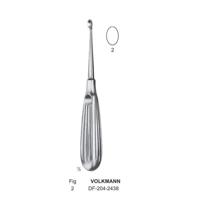 Volkmann Bone Curettes, Fig.2, 17cm  (DF-204-2438)