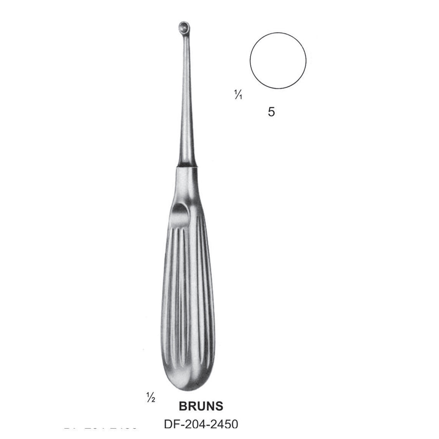 Bruns Bone Curettes, Fig.5, 17cm  (DF-204-2450) by Dr. Frigz