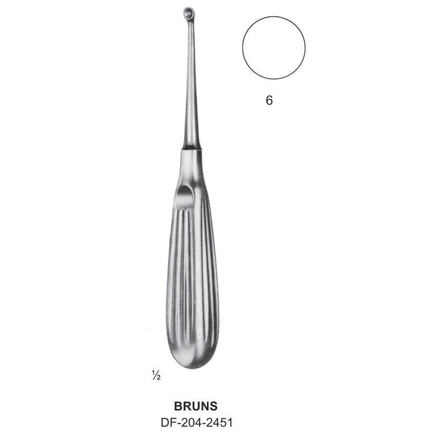 Bruns Bone Curettes, Fig.6, 17cm  (DF-204-2451) by Dr. Frigz