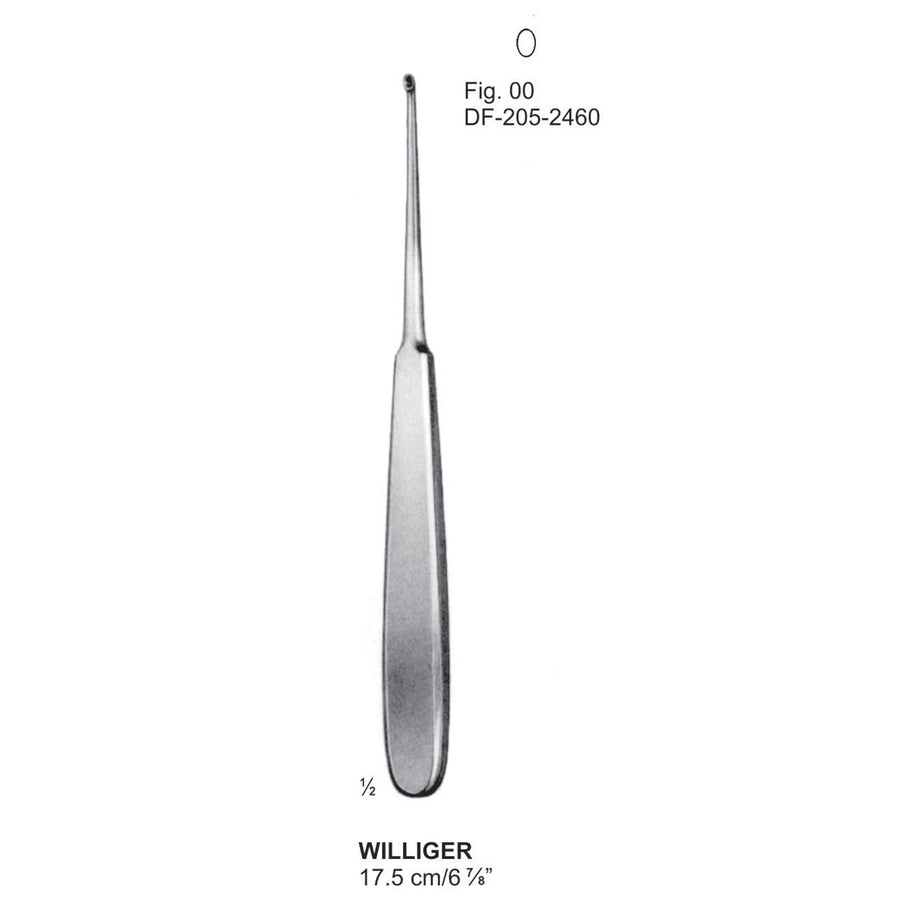 Williger Bone Curettes, Fig.00, 17.5cm , Oval (DF-205-2460) by Dr. Frigz